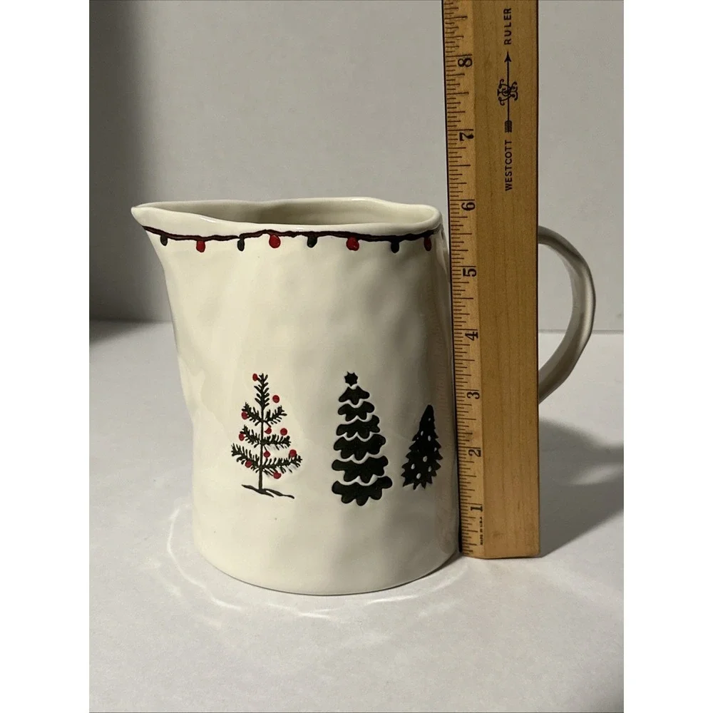 Potters Studio Dimpled Colonial Style Ceramic Pitcher Farmhouse Christmas Decor